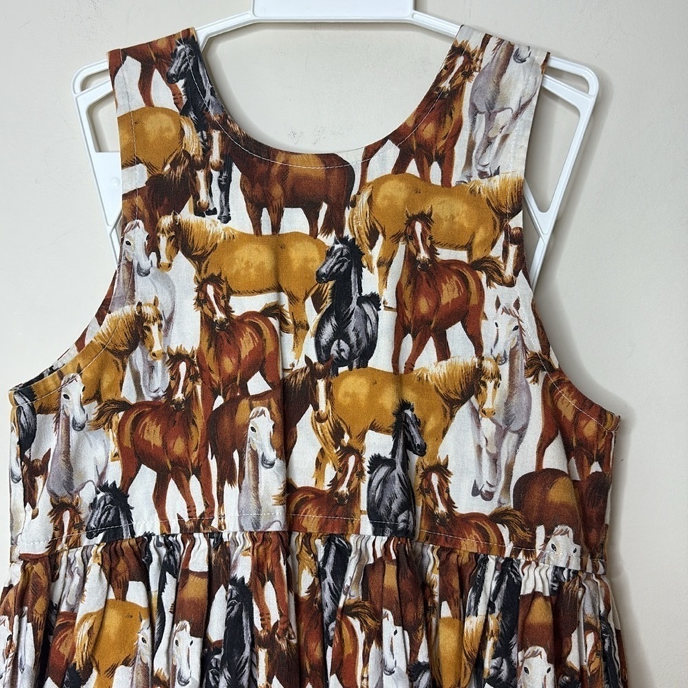 An Original by Babies ‘n Bows | Vintage Horse Equestrian Print Sleeveless Dress - Picture 16 of 17